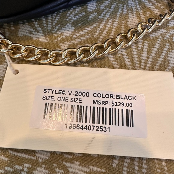 Valentino Orlandi Black Quilted Crossbody Bag with Gold Accents NWOT as is! - Picture 6 of 7